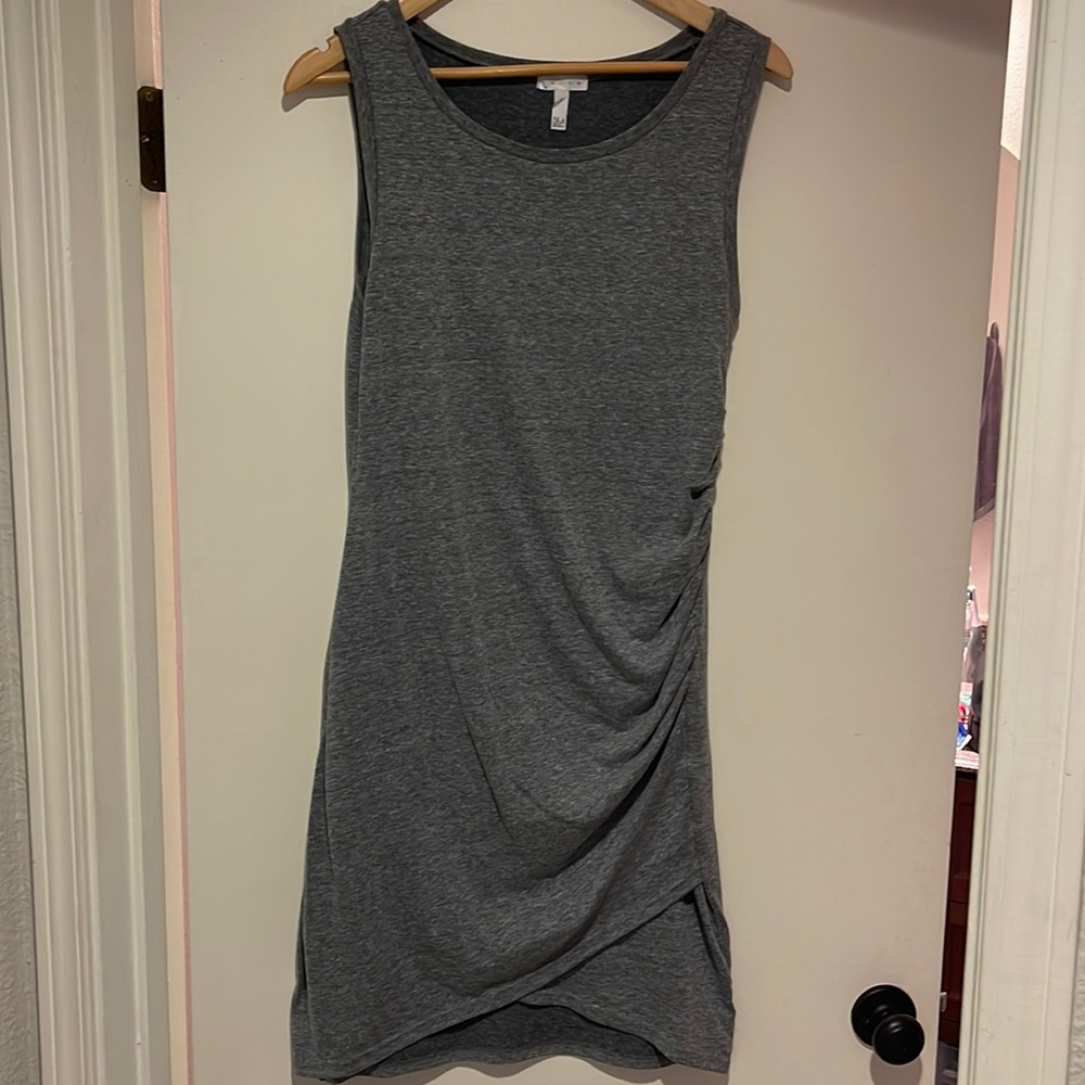 Leith Ruched Body Grey Sleeveless Dress